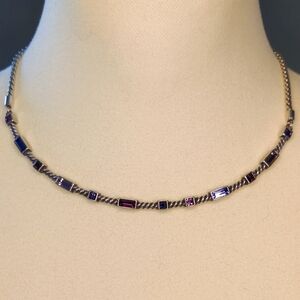 Brighton Moderna Purple Crystal Collar Silver RETIRED